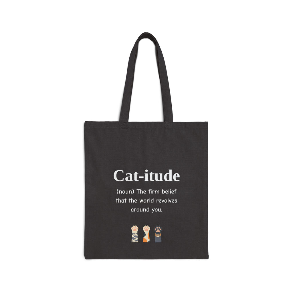 Cat-itude definition Tote Bag | Funny Cat Illustration, Cat Lover Tote