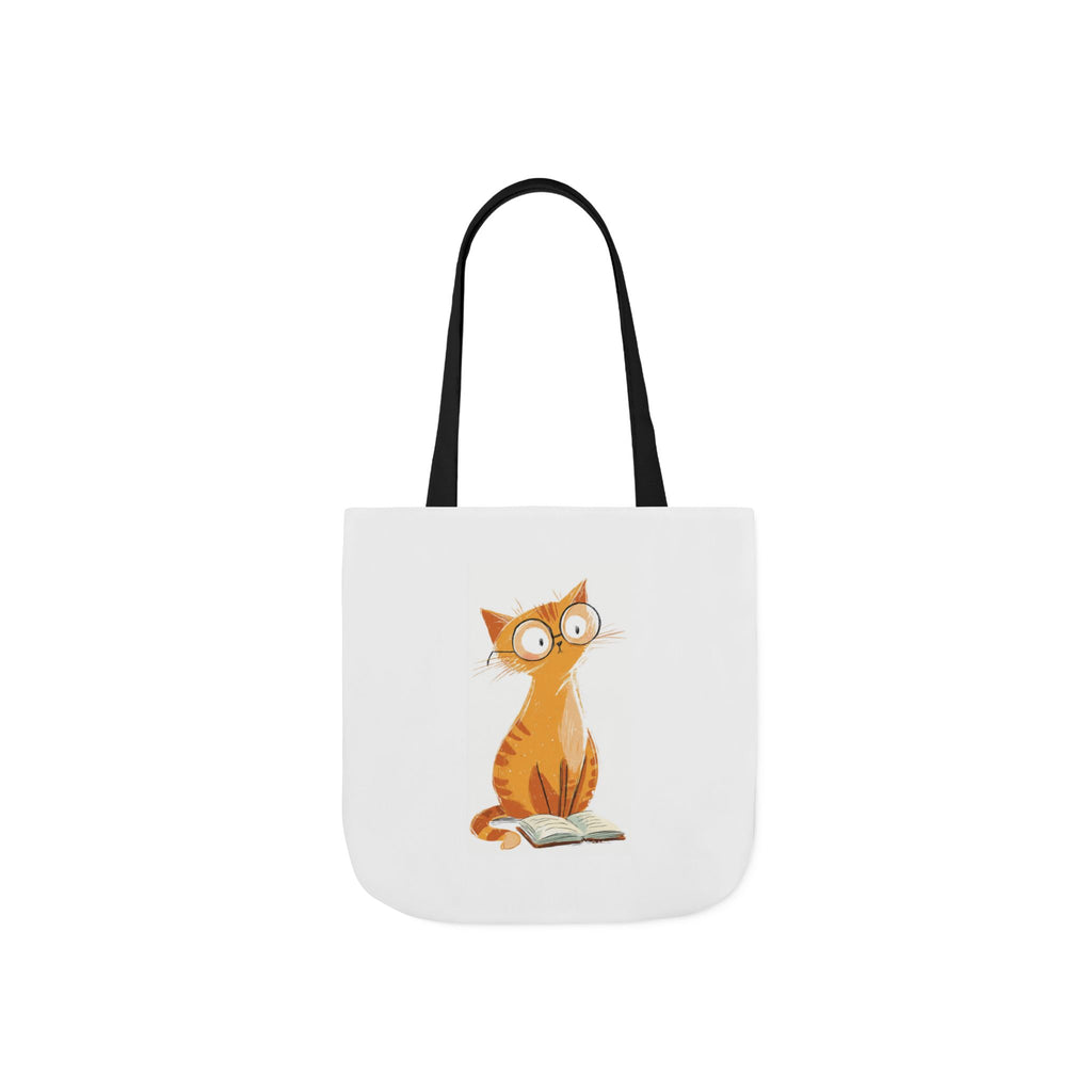 Cute Orange Cat with Glasses Tote Bag — Book-Lover Canvas Tote