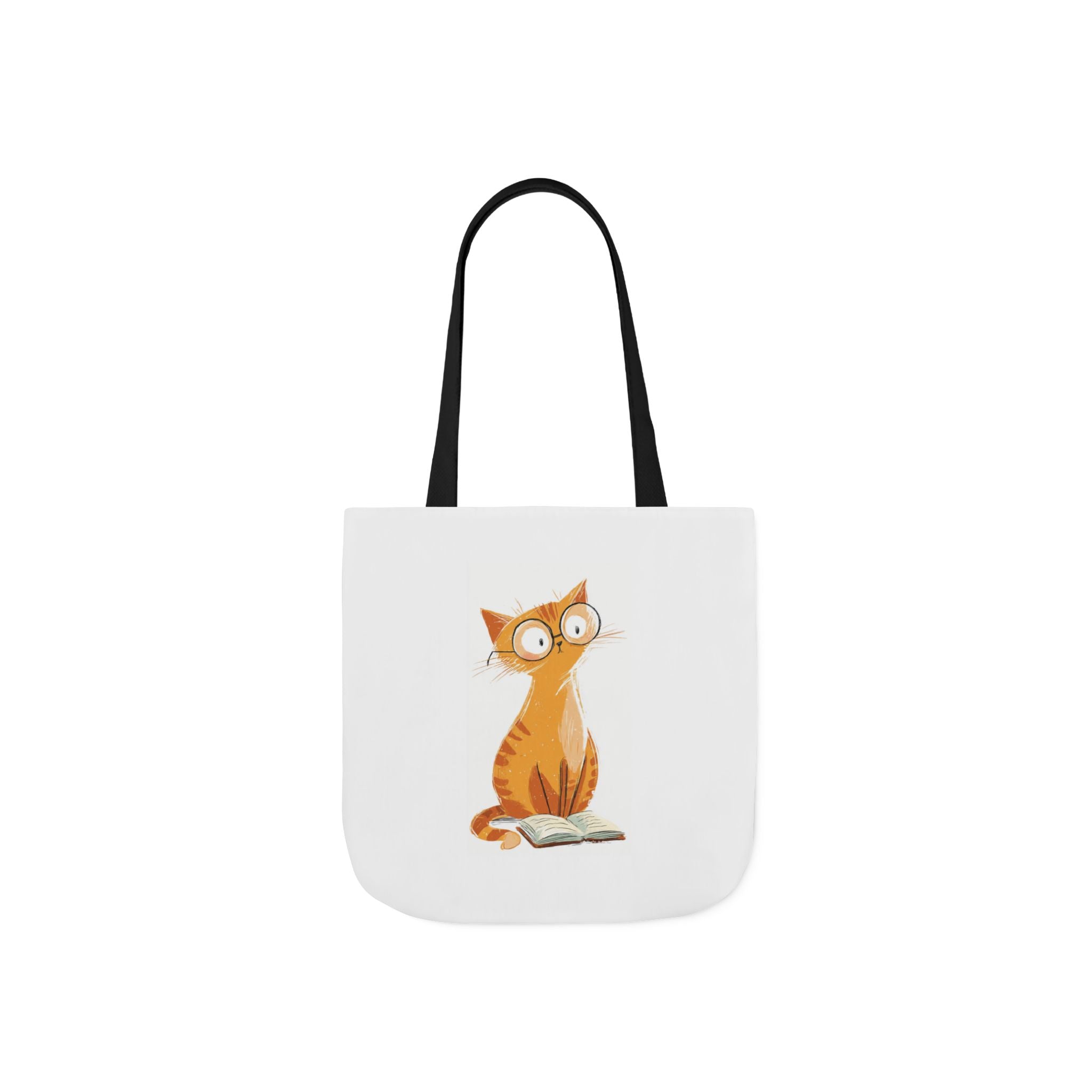 Cute Orange Cat with Glasses Tote Bag — Book-Lover Canvas Tote