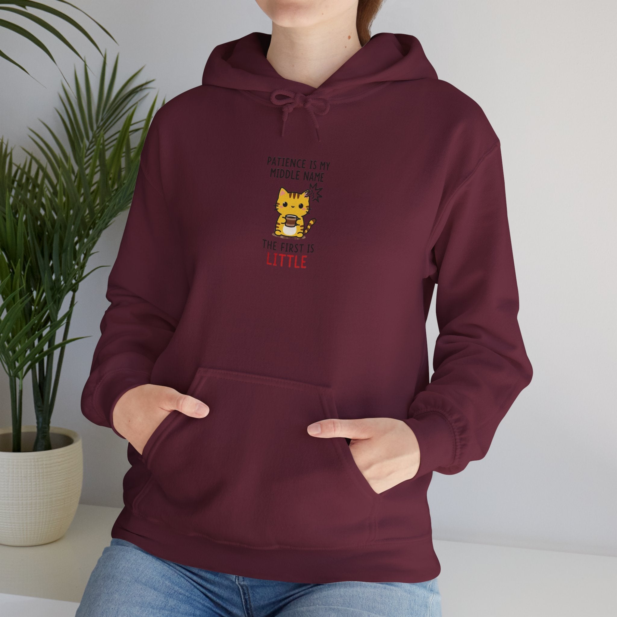Hoodie - "Patience Is My Middle Name, The First Is Little" Cute Tiger Graphic