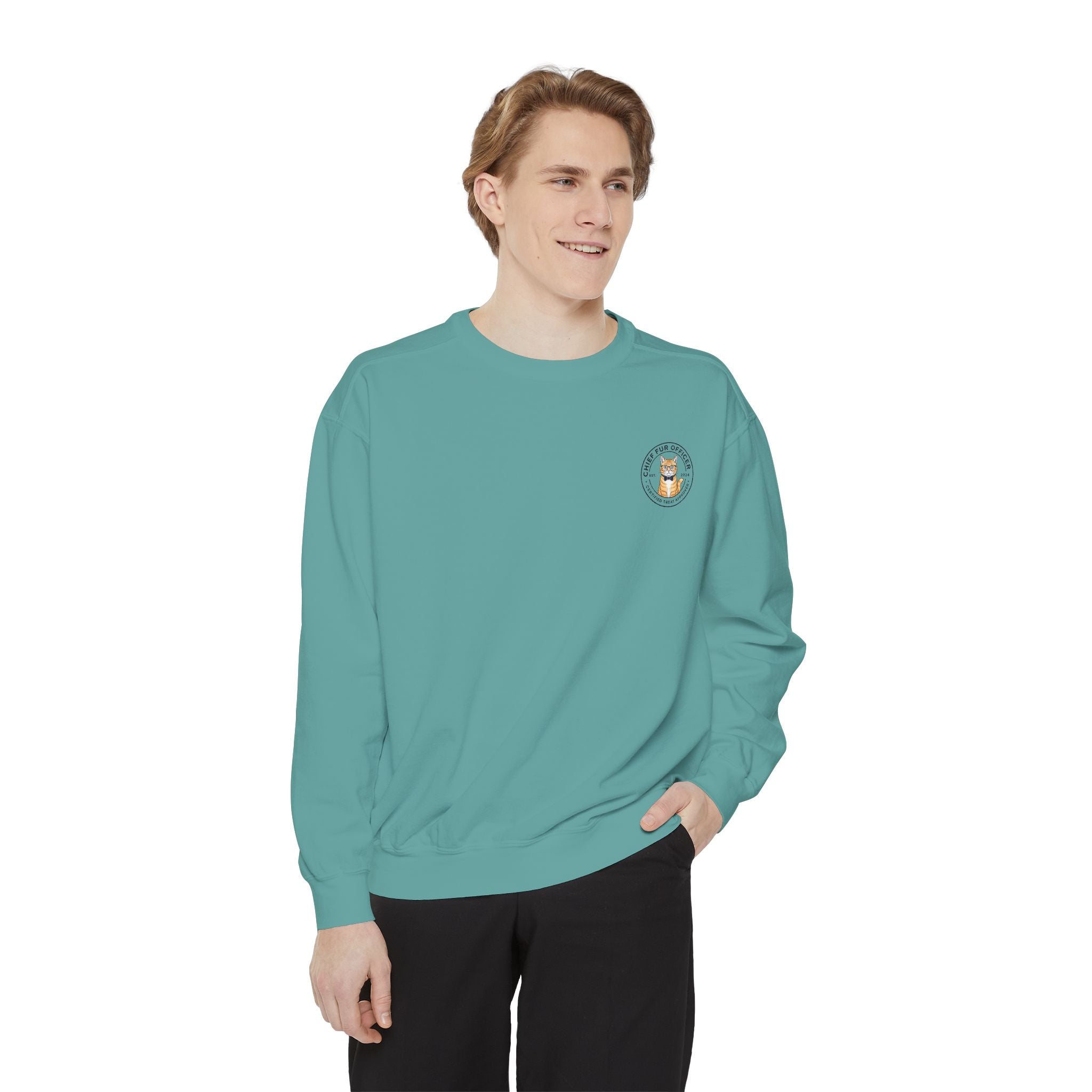 Stay Pawsitive Cat Crewneck Sweatshirt — Cute Cat Graphic ‘Stay Pawsitive’ Pullover