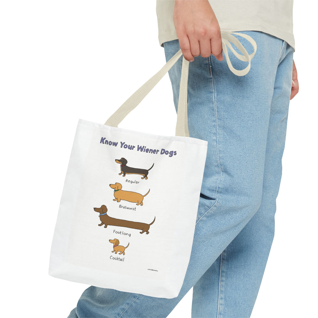 Know Your Wiener Dogs Tote Bag | Dachshund Illustration, Dog & Cat Breed Chart