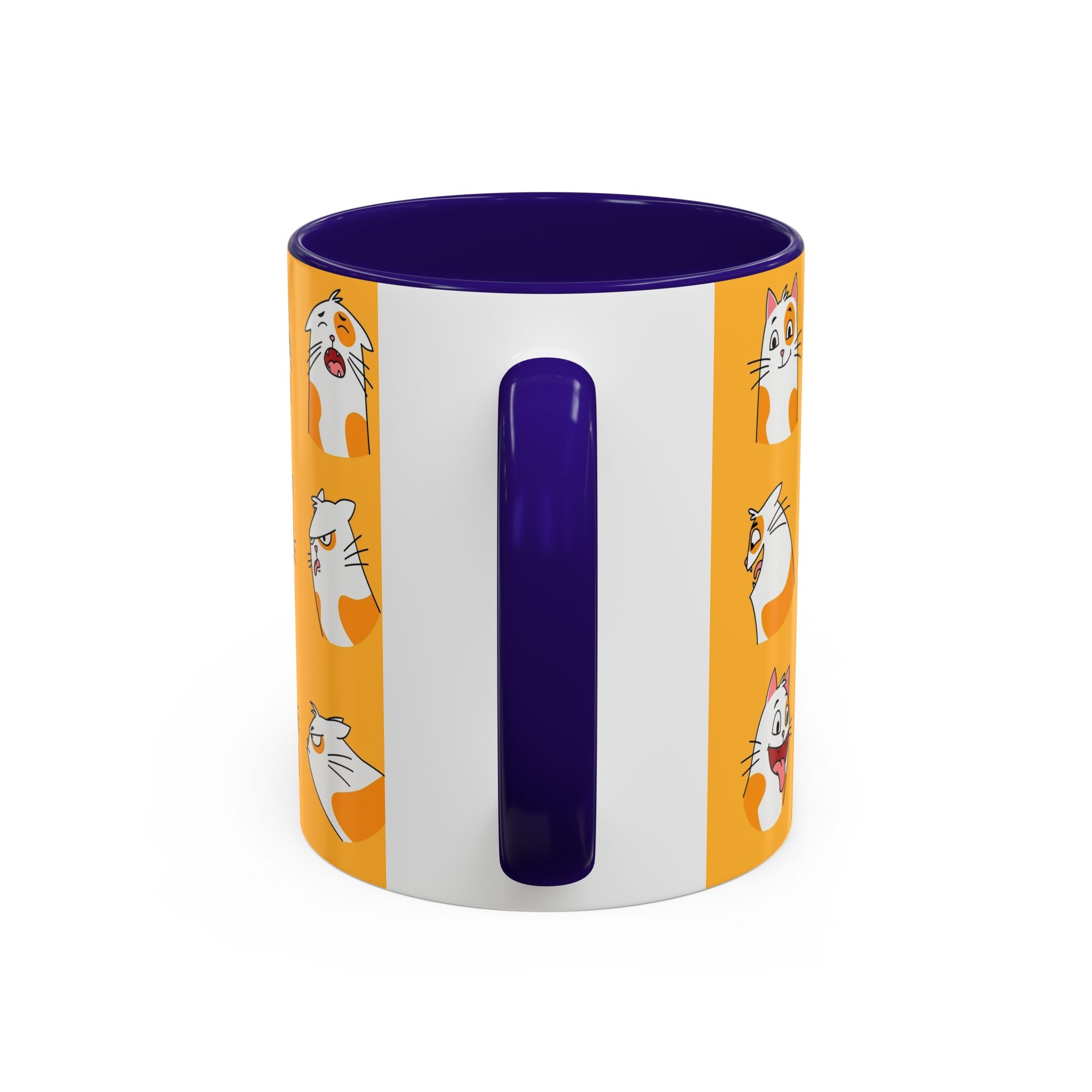 Orange expressive cat faces Mug | Ceramic coffee cup