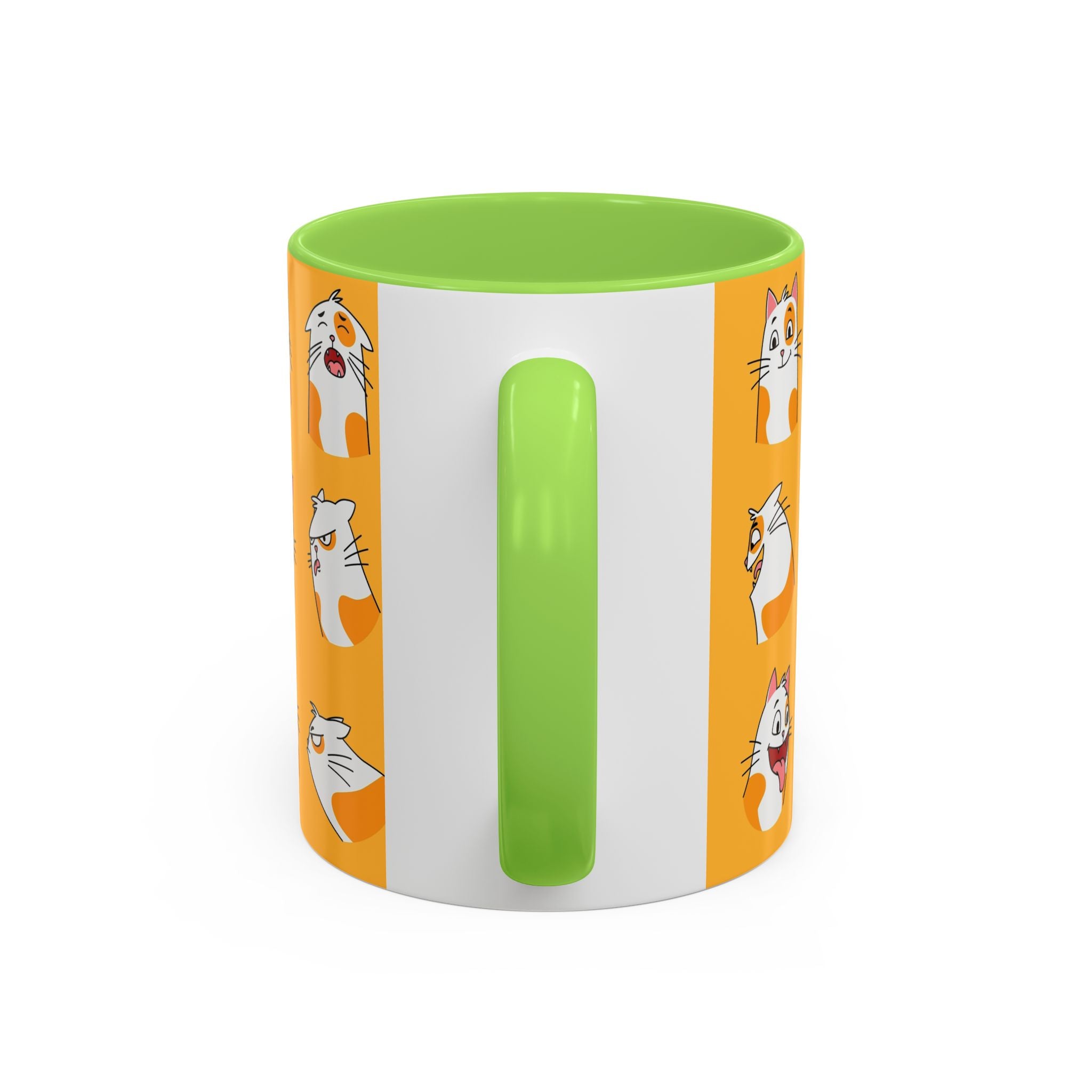 Orange expressive cat faces Mug | Ceramic coffee cup