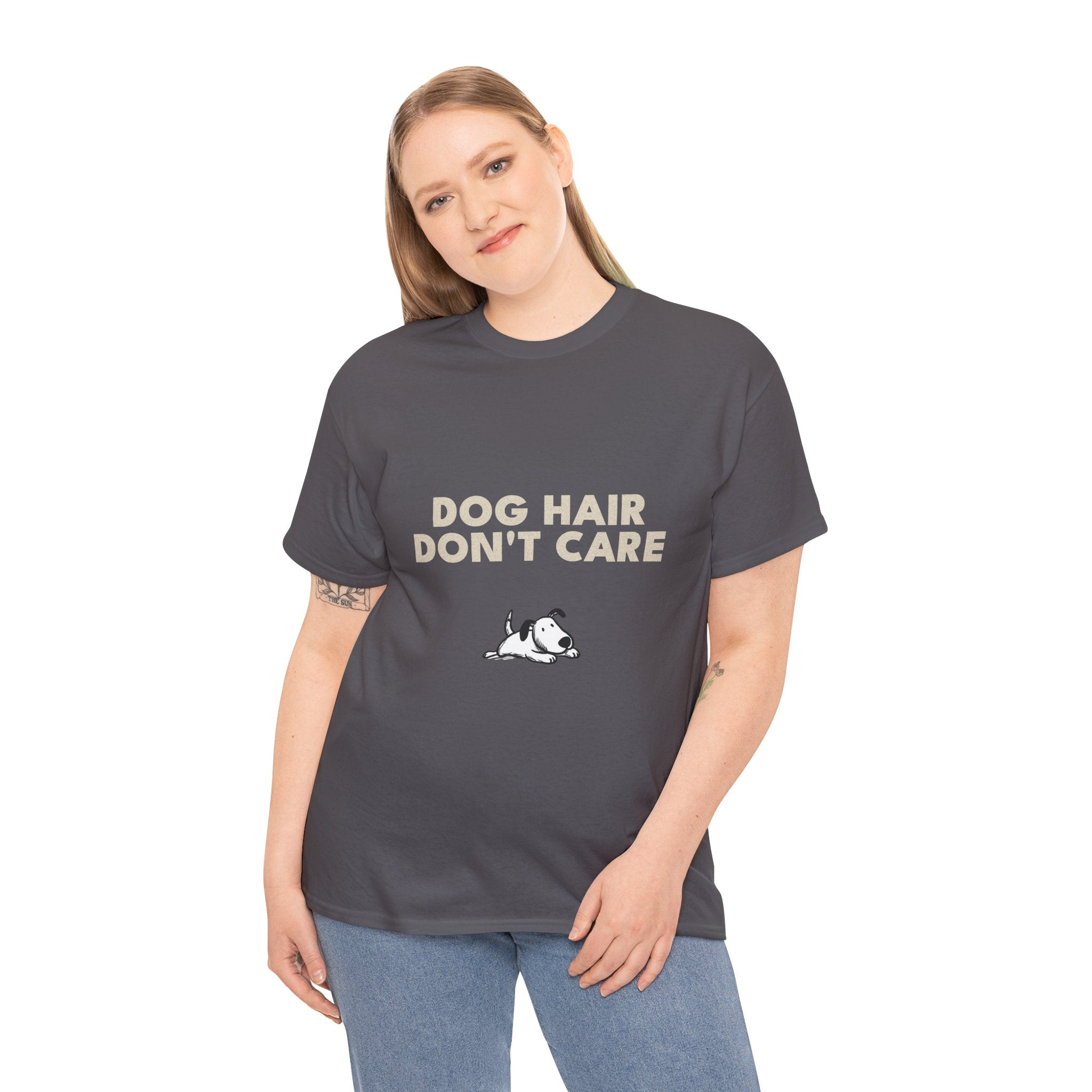 Dog Hair Don't Care T-Shirt | Funny Dog Lover Tee, Pet Mom Dad Shirt