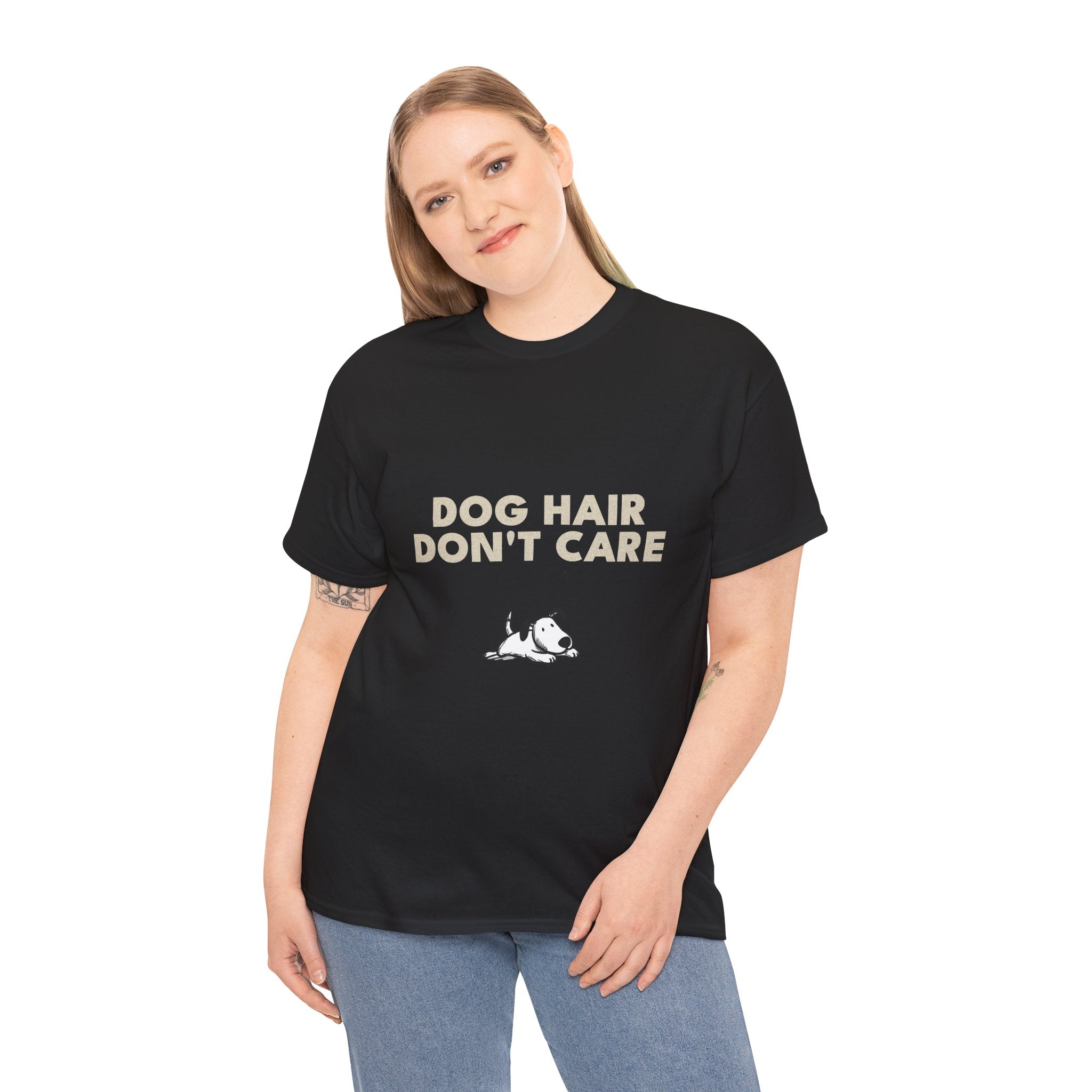 Dog Hair Don't Care T-Shirt | Funny Dog Lover Tee, Pet Mom Dad Shirt
