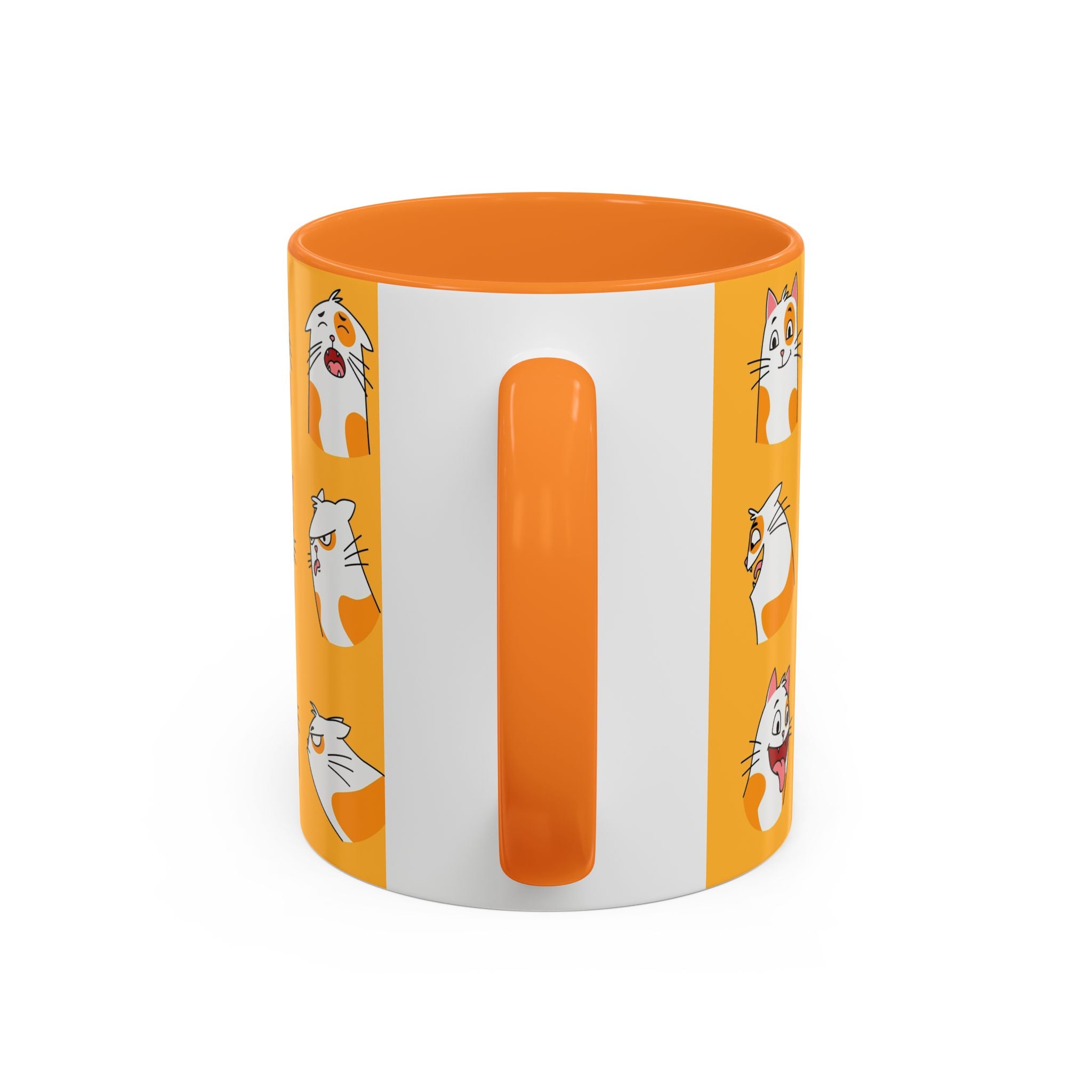 Orange expressive cat faces Mug | Ceramic coffee cup