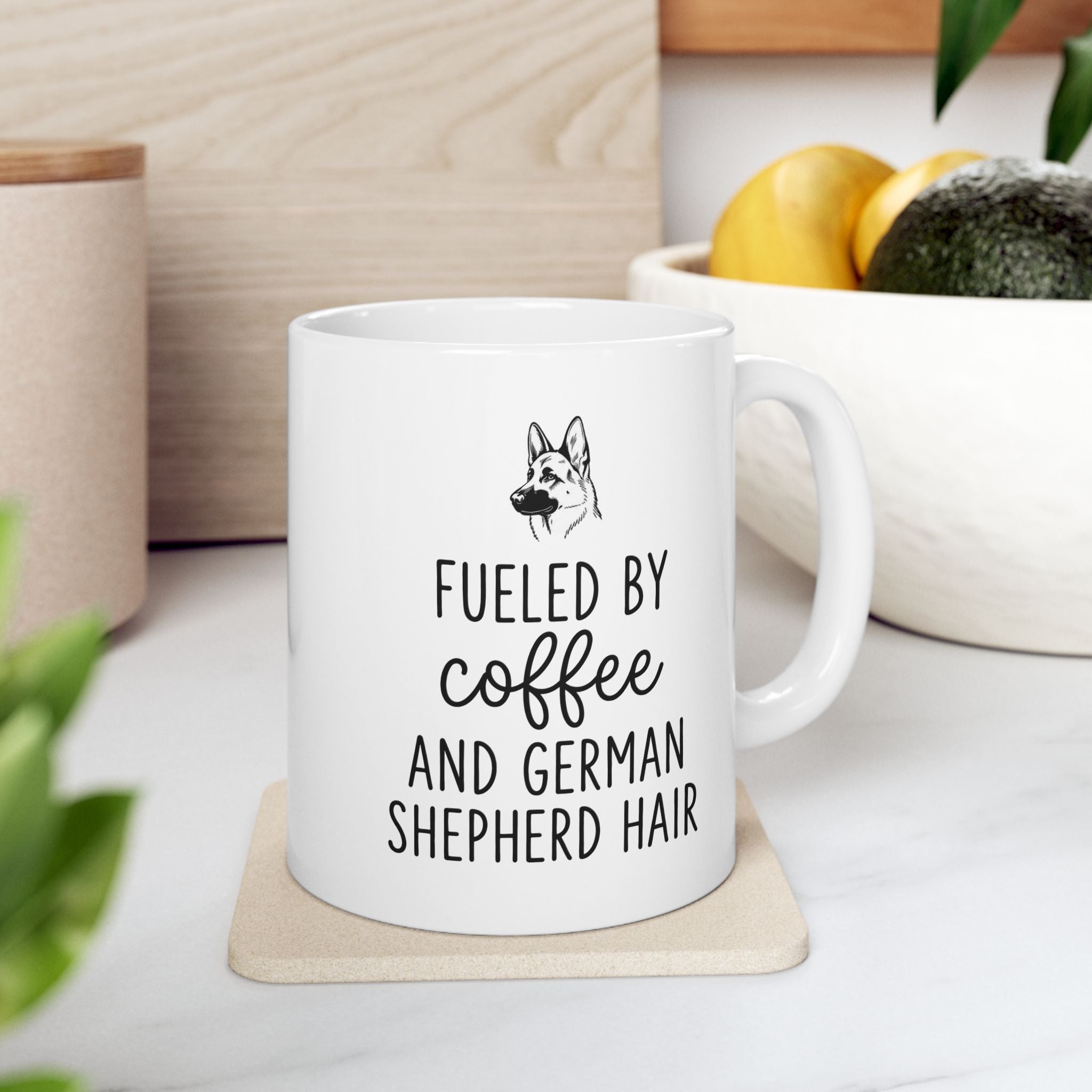 German Shepherd Coffee Mug – Fueled by Coffee & Dog Hair