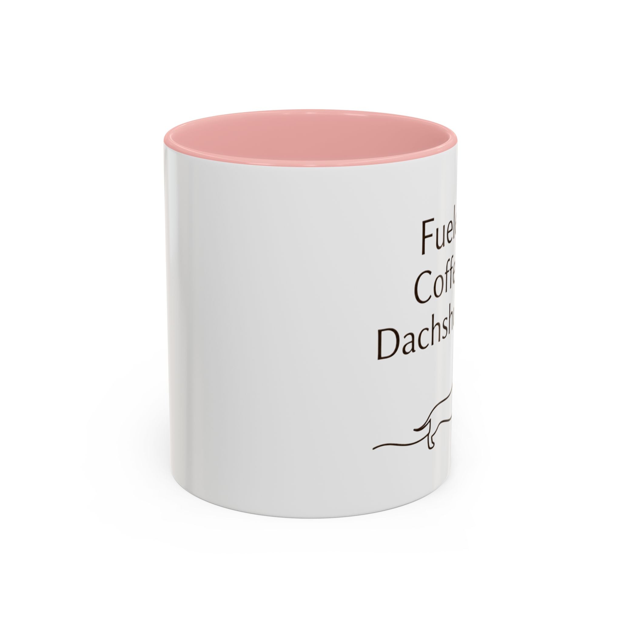 Dachshund Coffee Mug — “Fueled by Coffee and Dachshund Hair” Accent Ceramic Mug