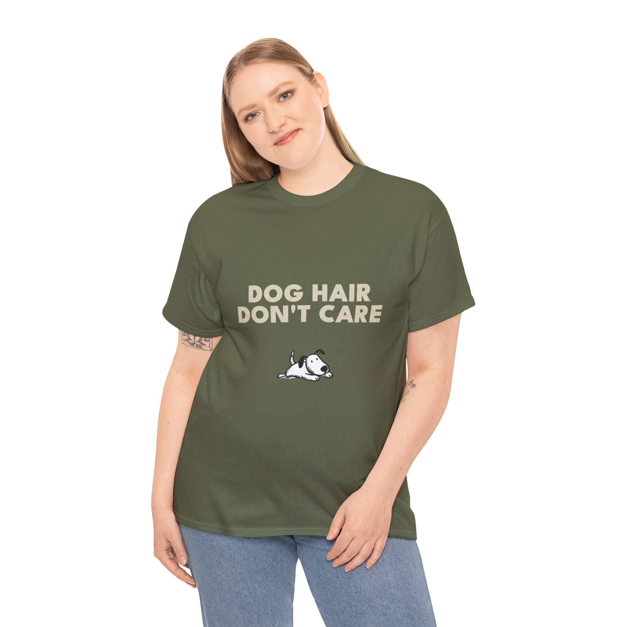 Dog Hair Don't Care T-Shirt | Funny Dog Lover Tee, Pet Mom Dad Shirt