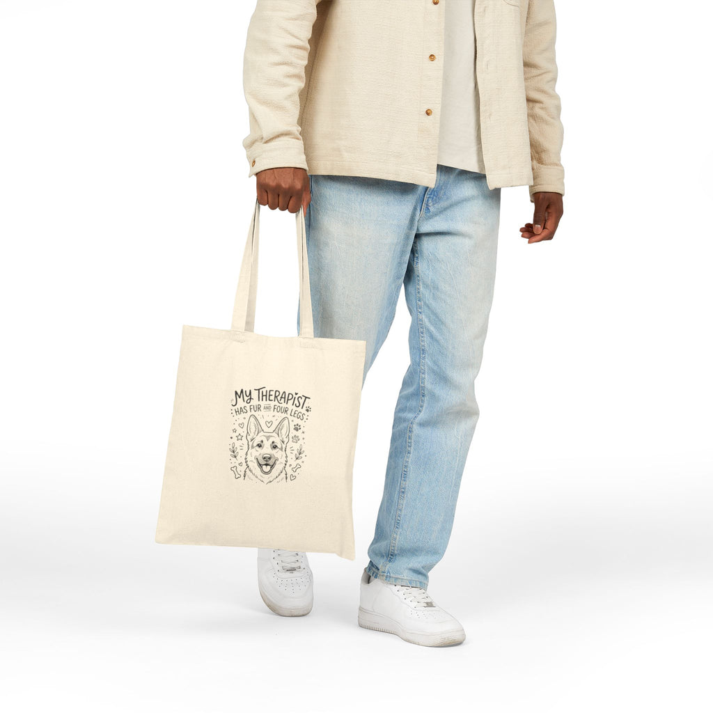 My Therapist Has Fur and Four Legs, GSD Canvas Tote