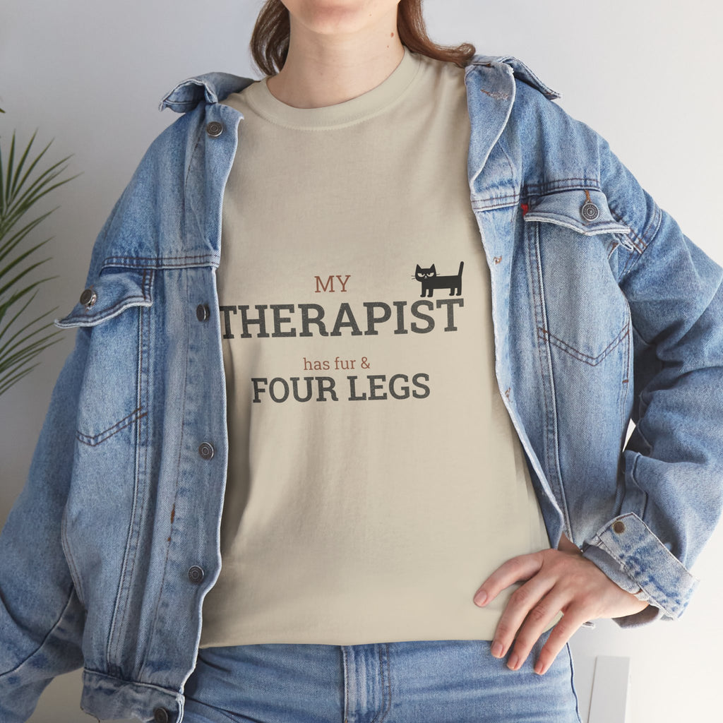 My Therapist Has Four Legs T-Shirt | Cat Pet Lover Tee