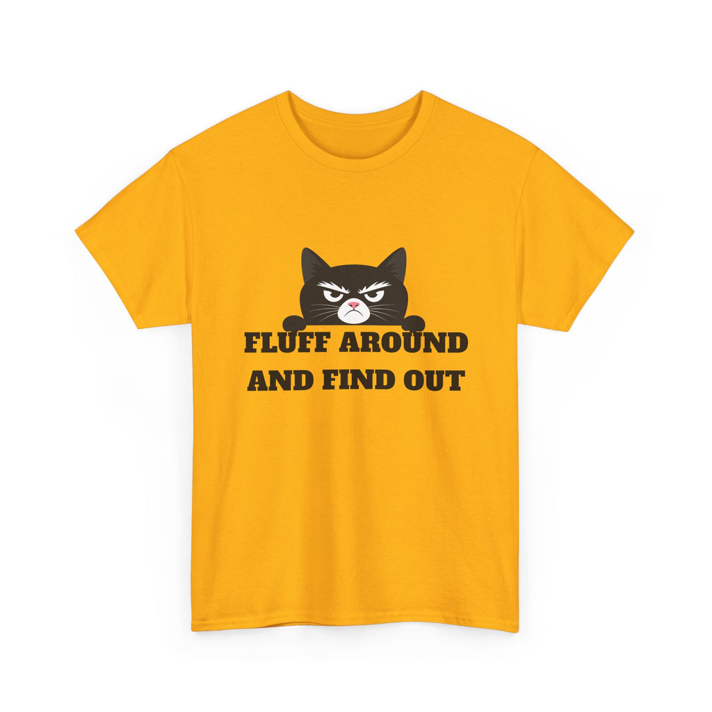 Grumpy Cat Face Fluff Around and Find Out Tee | Funny Cat Quote Shirt