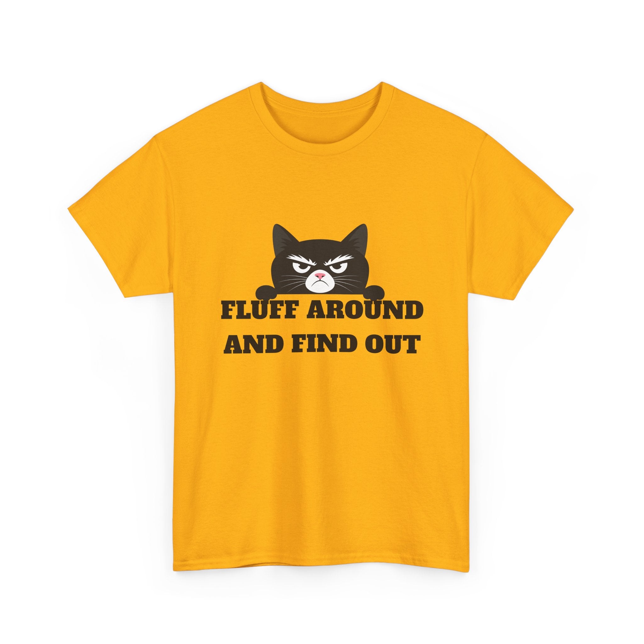 Grumpy Cat Face Fluff Around and Find Out Tee | Funny Cat Quote Shirt