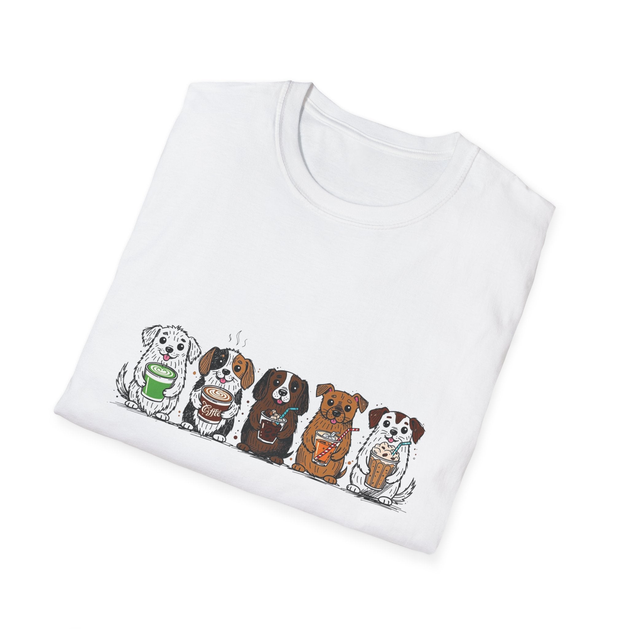 Cute Dachshund Lineup T-Shirt — Cartoon Wiener Dog Crew Graphic Tee