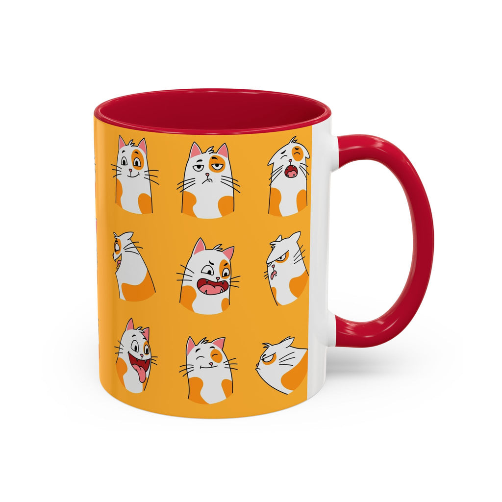 Orange expressive cat faces Mug | Ceramic coffee cup