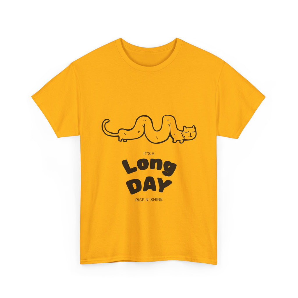 Long Day Cat T-Shirt — Cute Minimalist 'Long Day' Graphic Tee