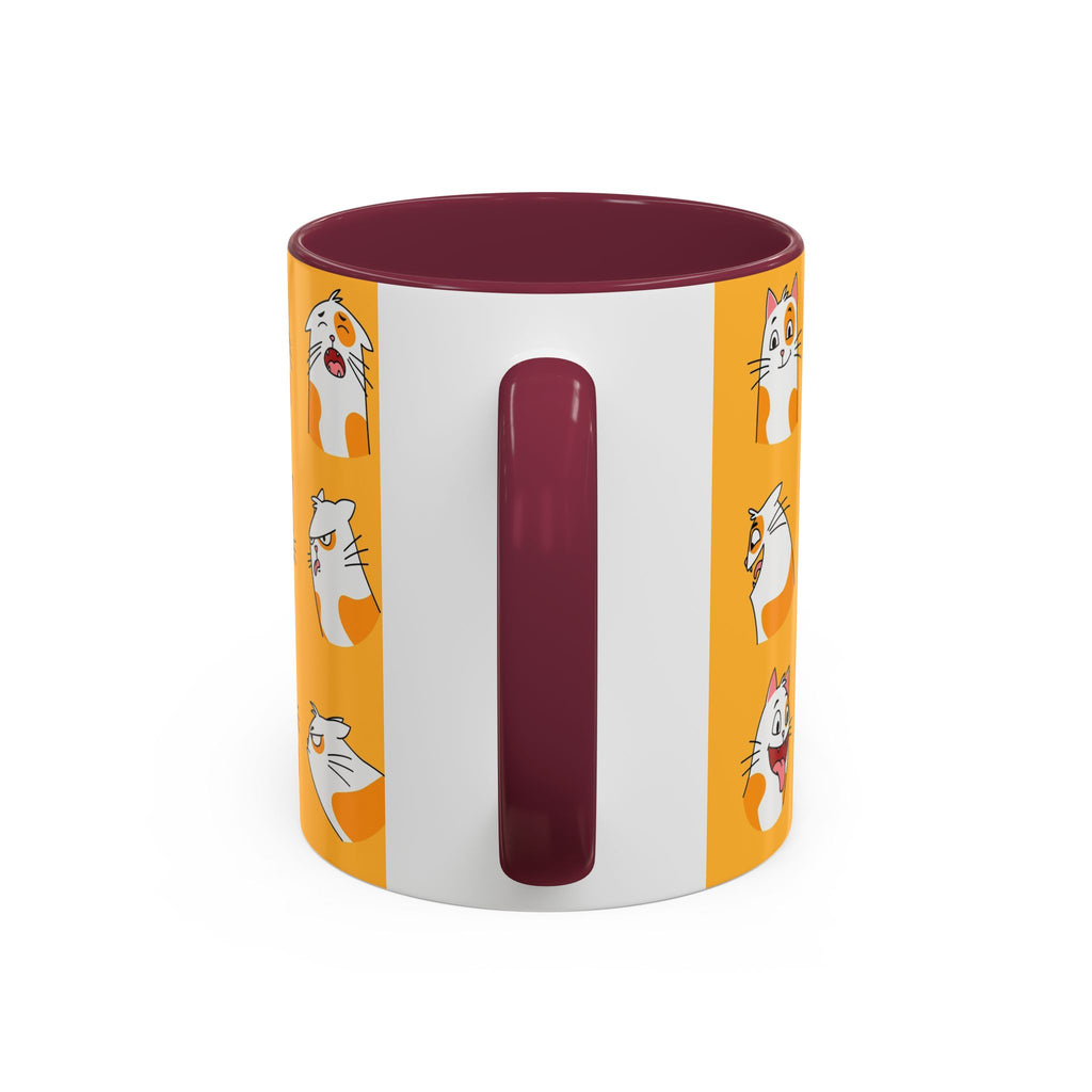 Orange expressive cat faces Mug | Ceramic coffee cup