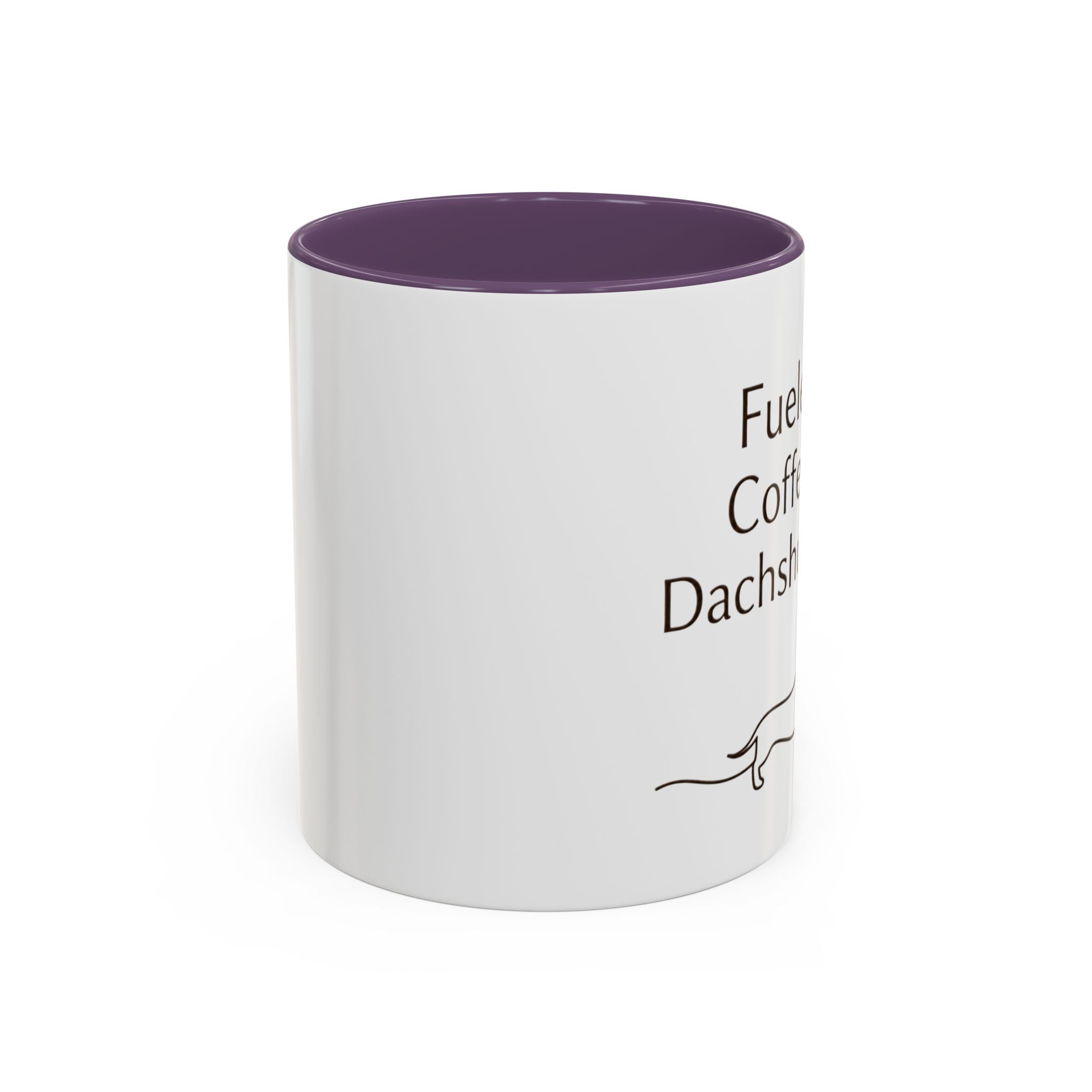 Dachshund Coffee Mug — “Fueled by Coffee and Dachshund Hair” Accent Ceramic Mug