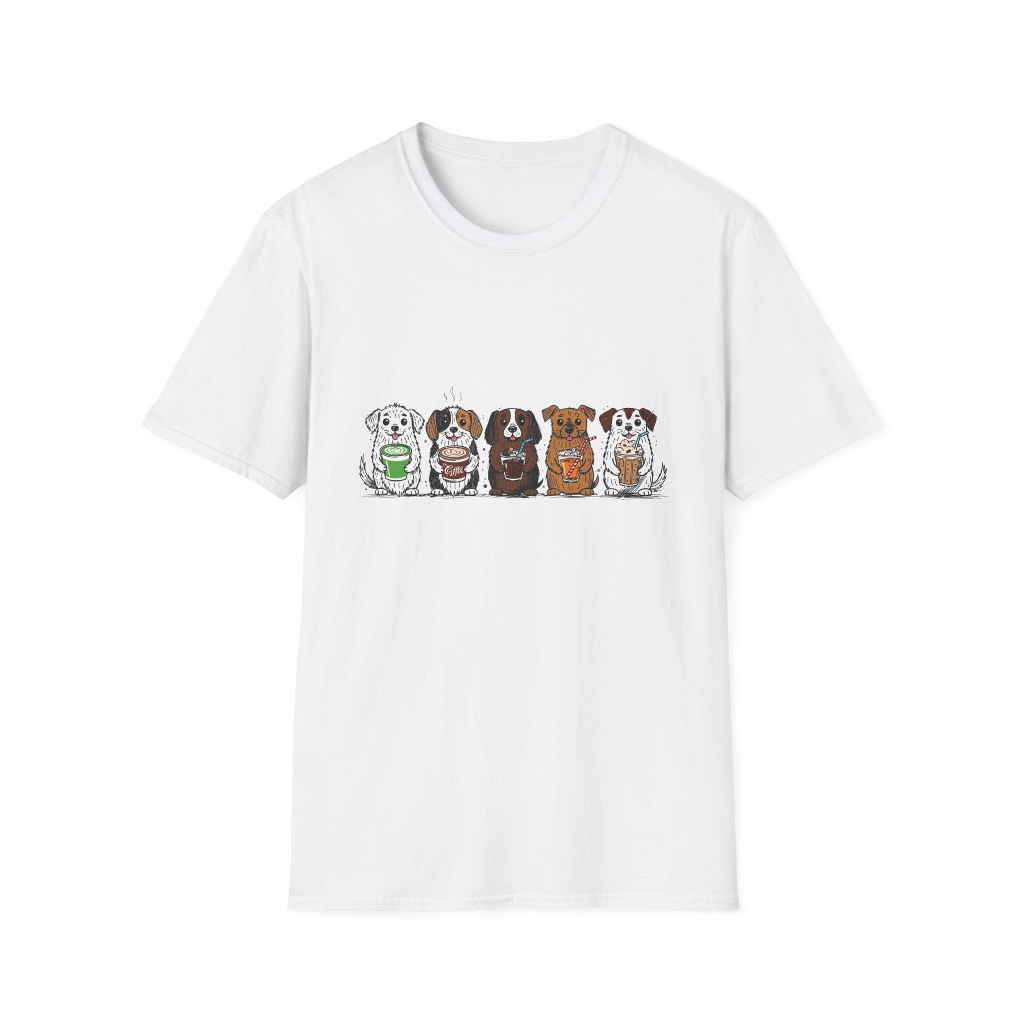 Cute Dachshund Lineup T-Shirt — Cartoon Wiener Dog Crew Graphic Tee